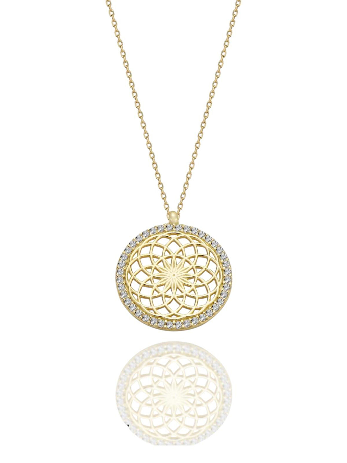 Özel Tasarım Evren Çok Şık 14 Ayar Altın Kolye