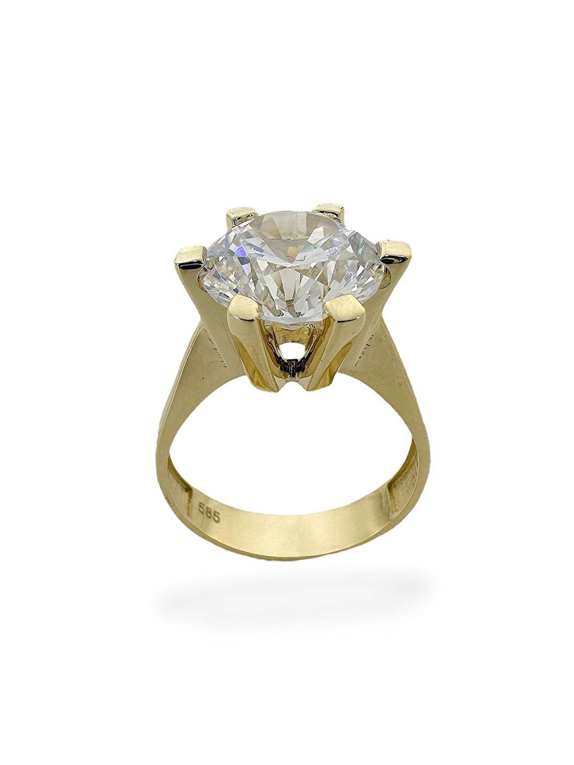 9.00 Carat Büyük Tek Taş Altın Yüzük