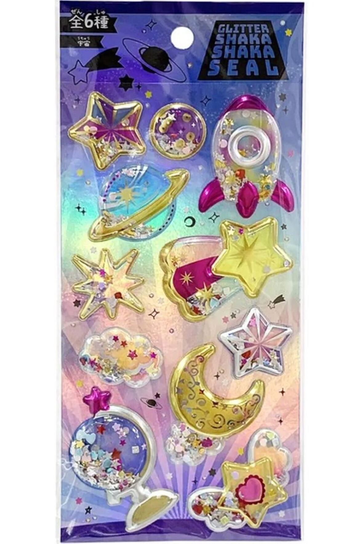 Shining magic model-13 glitter kabartma şeffaf telefon tablet çocuk sticker etiket çıkartma