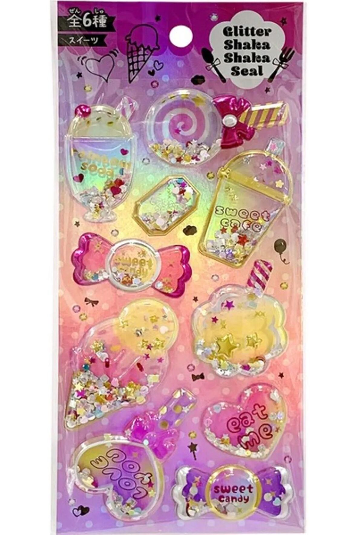 Shining magic model-12 glitter kabartma şeffaf telefon tablet çocuk sticker etiket çıkartma