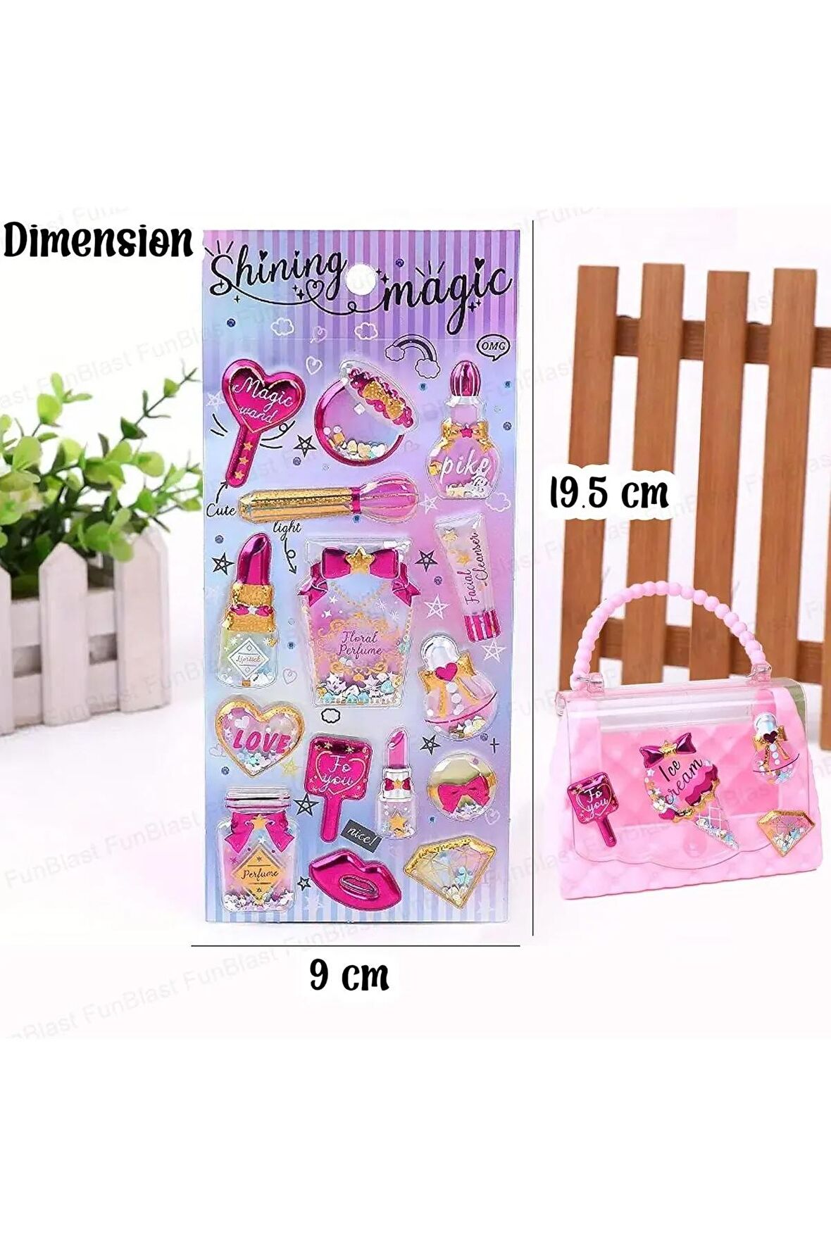 Shining magic model-1 glitter kabartma şeffaf telefon tablet çocuk sticker etiket çıkartma