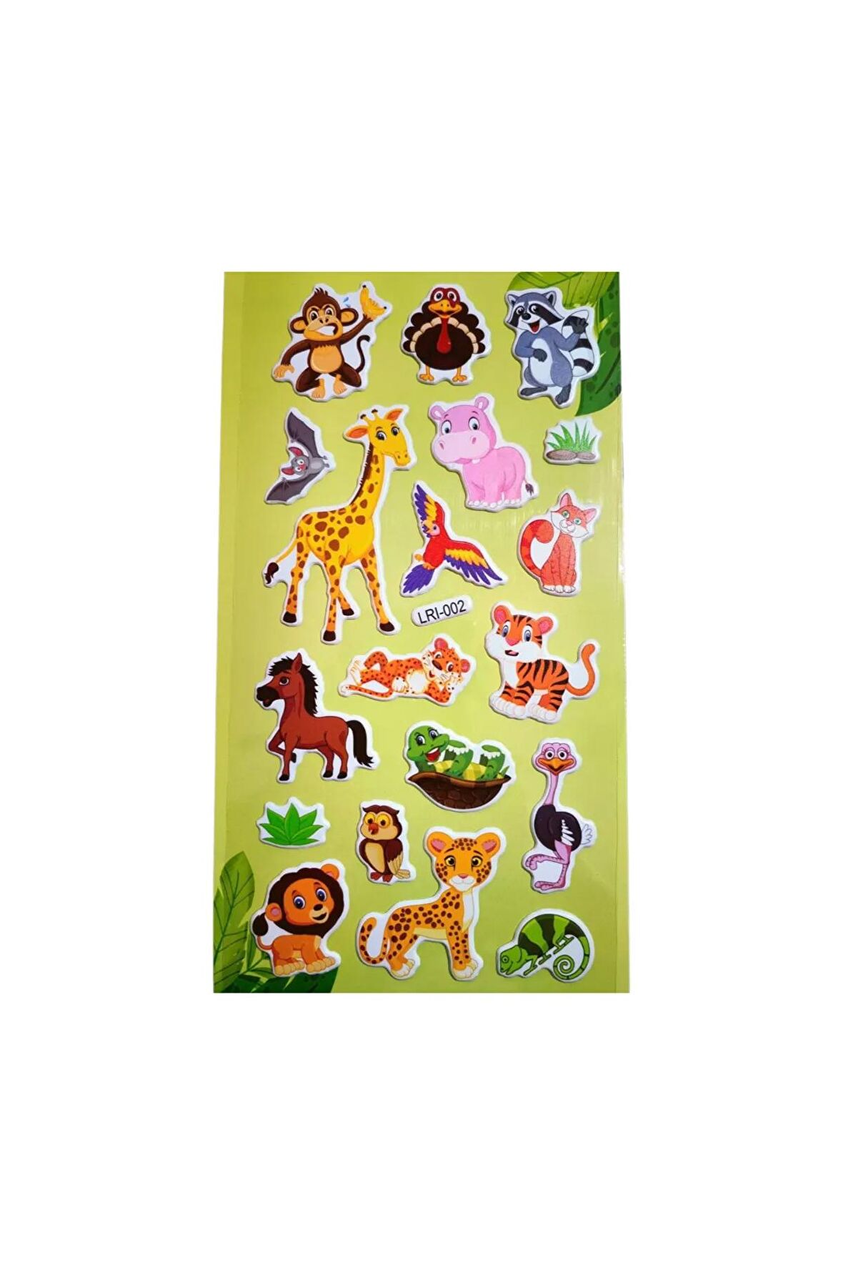 Kabartmalı Puffy model-1 hayvan safari maymun fil çocuk etiket çıkartma etiket