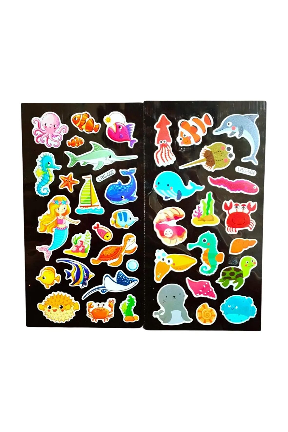 2 sayfa Deniz kızı balık ahtapot sea model-2 kabartmalı puffy çocuk renkli etiket çıkartma sticker