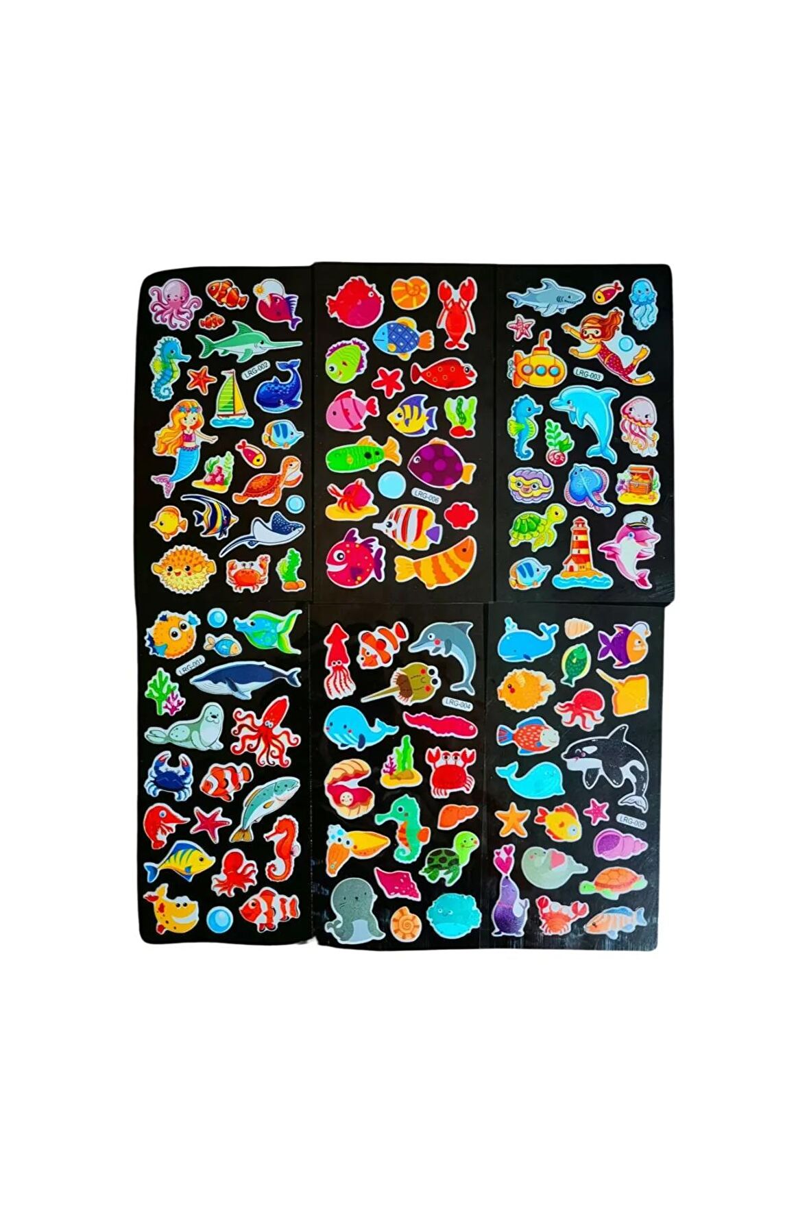 6 sayfa tam set Deniz kızı balık ahtapot sea kabartmalı puffy çocuk renkli etiket çıkartma sticker