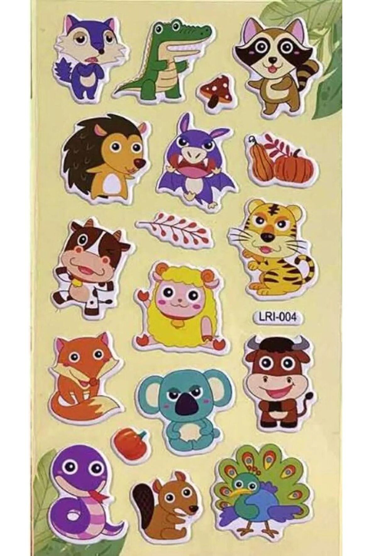 Kabartmalı Puffy model-5 hayvan safari maymun fil çocuk etiket çıkartma etiket
