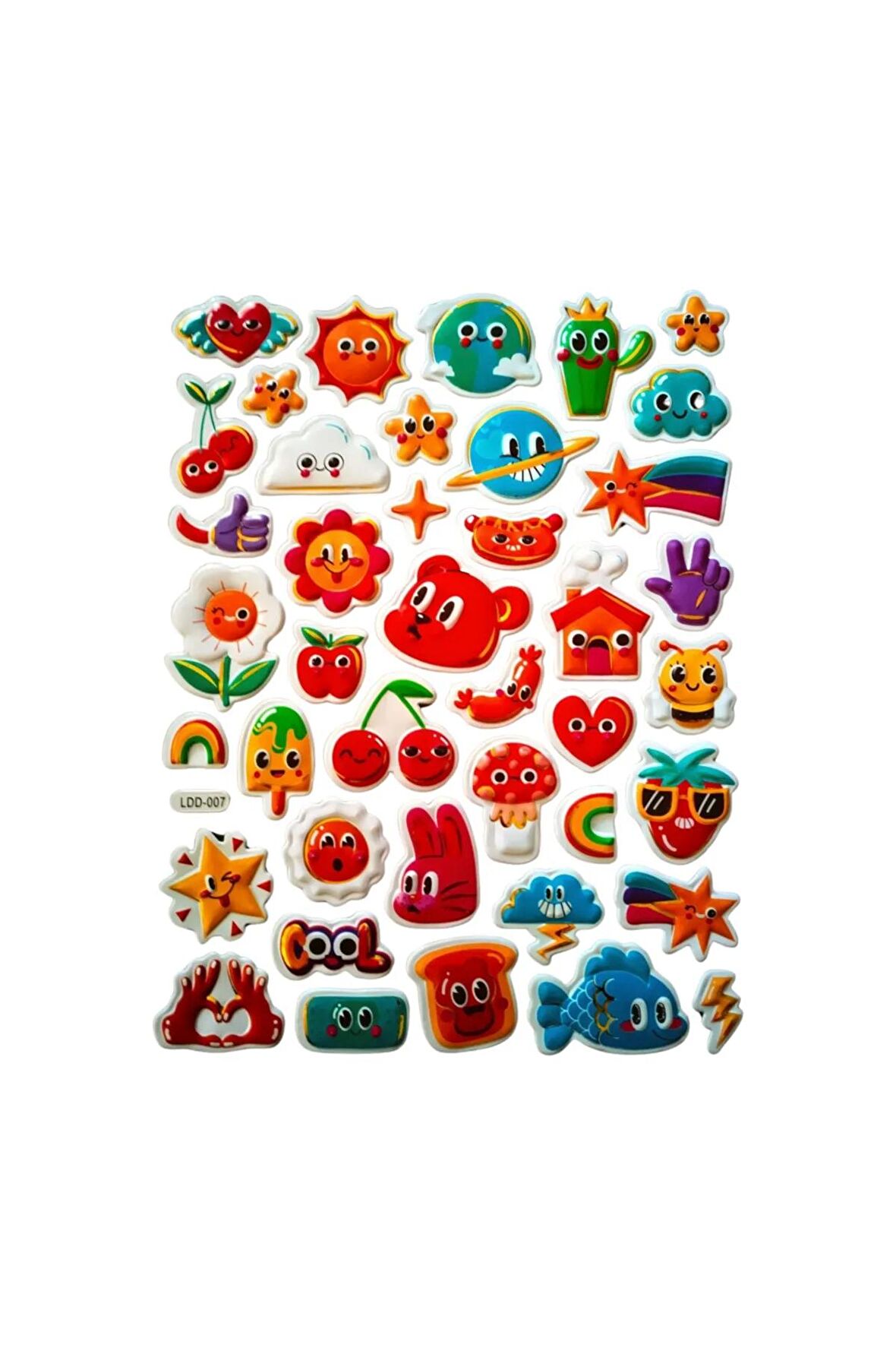 25x20 cm Büyük Boy Kabartmalı model-16 çocuk genç çıkartma telefon tablet etiket sticker