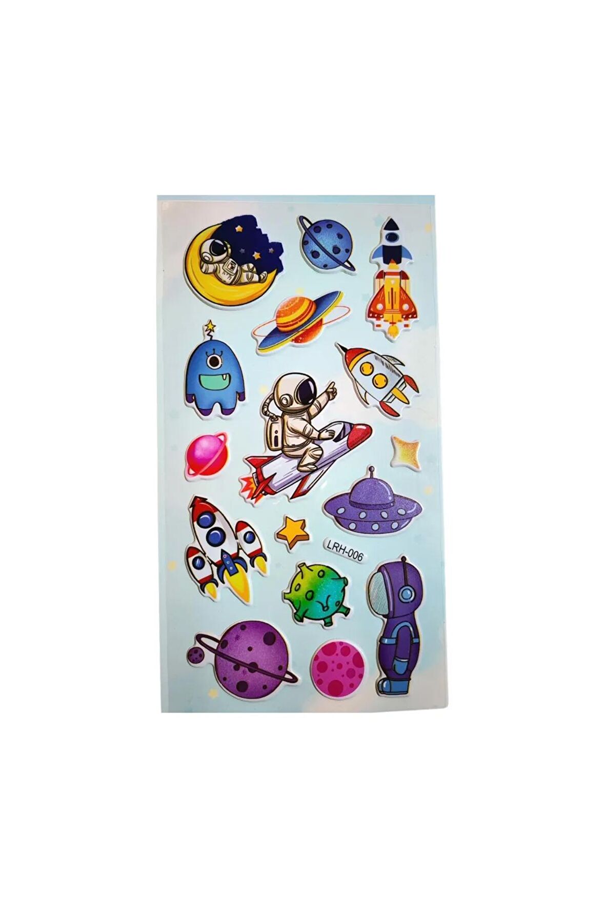 Space uzay planet astronot model-1 Puffy çocuk kız erkek etiket çıkartma sticker