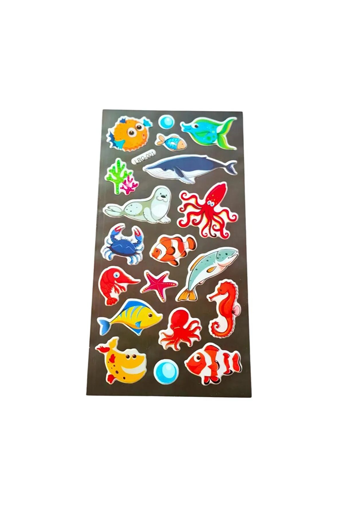 Deniz kızı balık ahtapot sea model-5 kabartmalı puffy çocuk renkli etiket çıkartma sticker