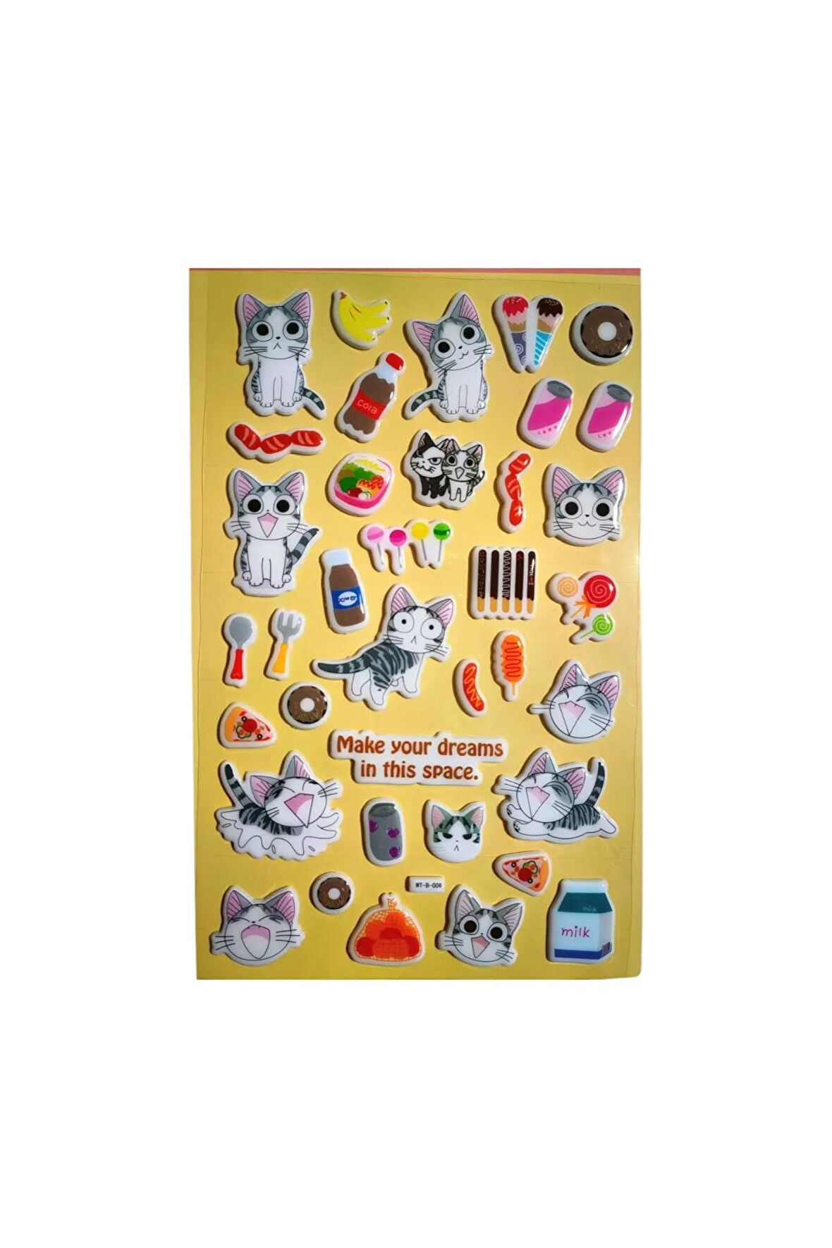 Sevimli kedi model-5 black cat family puffy telefon defter PC yapıştır çocuk etiket çıkartma sticker