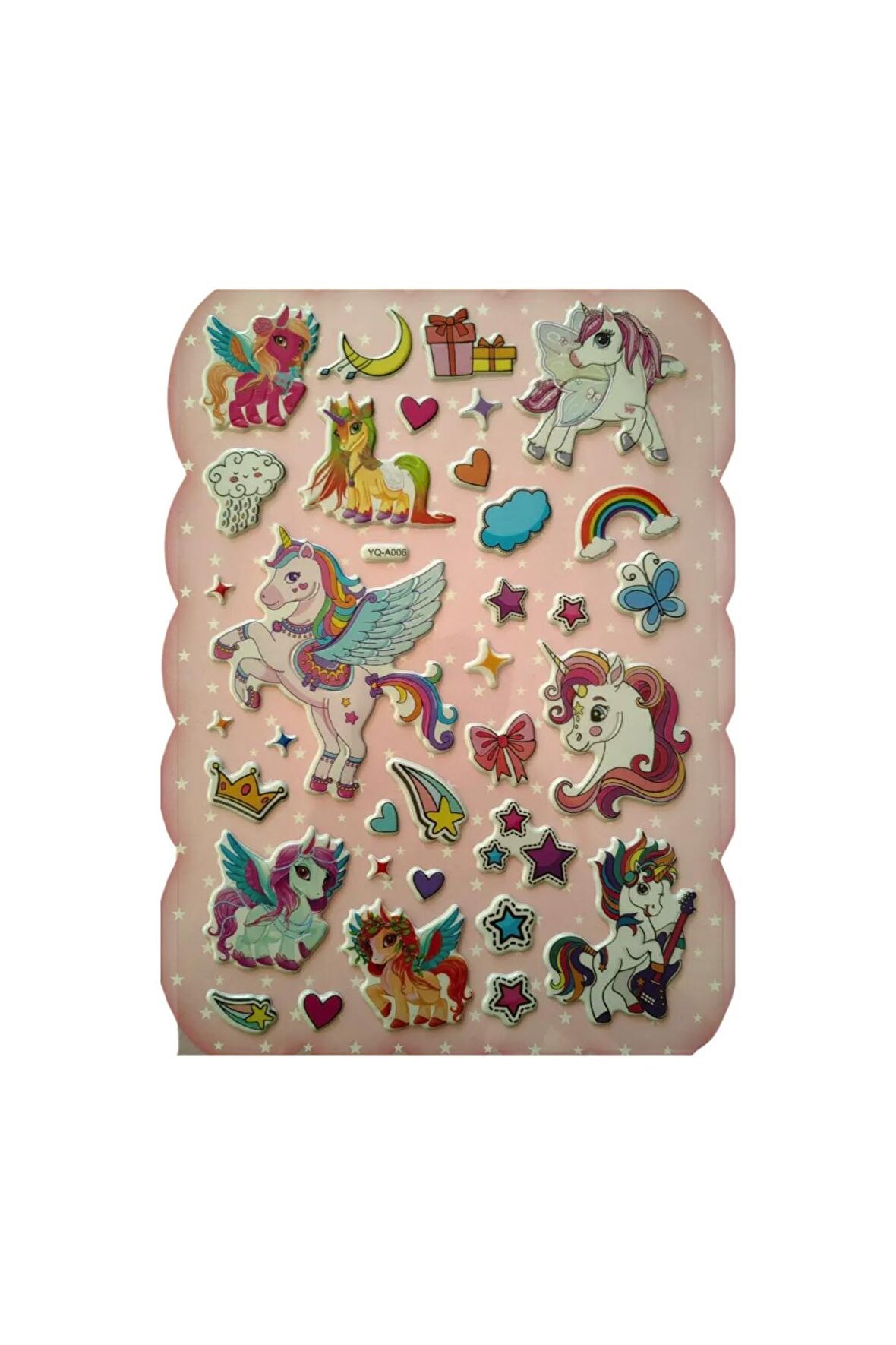 20 X13cm Orta Boy unicorn pegasus Kabartmalı Puffy çocuk kız erkek etiket çıkartma sticker