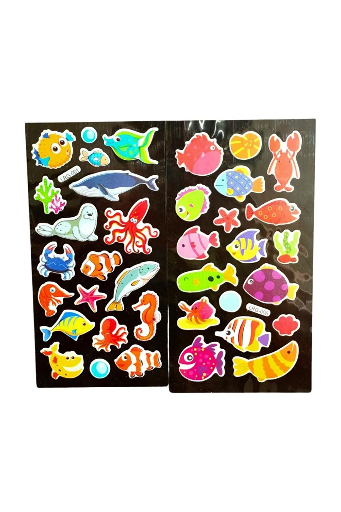 2 sayfa Deniz kızı balık ahtapot sea model-3 abartmalı puffy çocuk renkli etiket çıkartma sticker