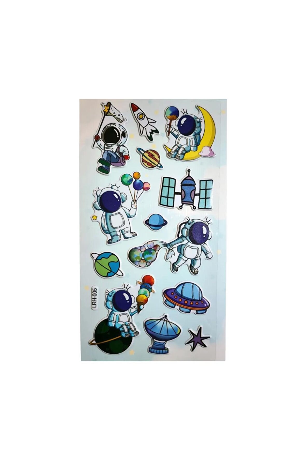 Kabartmalı Space uzay planet astronot model-5 Puffy çocuk kız erkek etiket çıkartma sticker