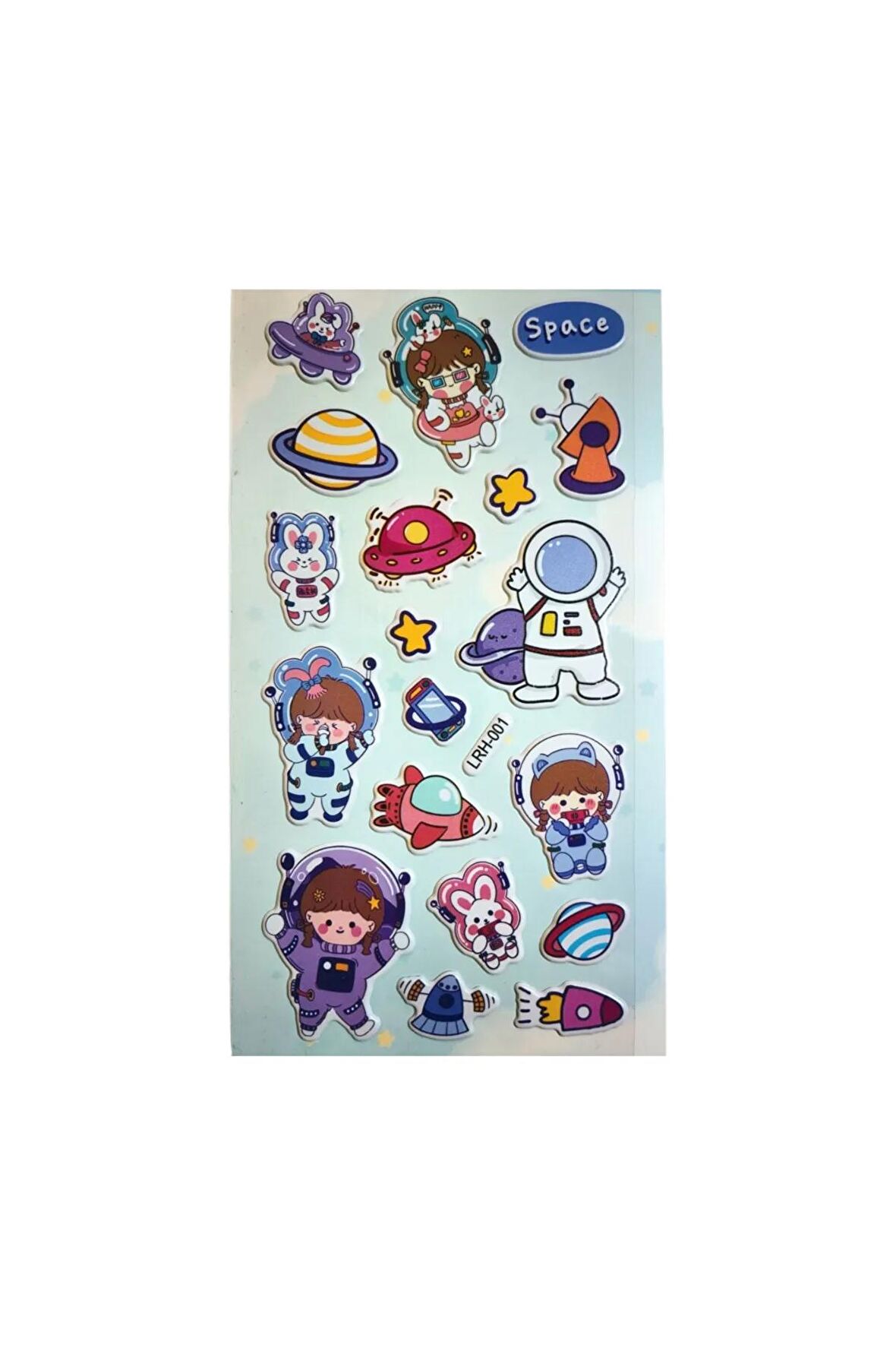 Kabartmalı Space uzay planet astronot model-6 Puffy çocuk kız erkek etiket çıkartma sticker