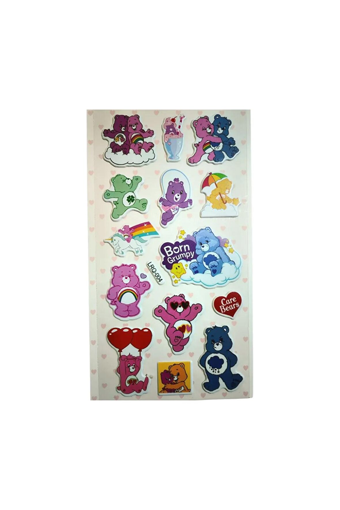 Kabartmalı Cute care bears model-3 çocuk kız erkek laptop tablet çanta etiket çıkartma sticker