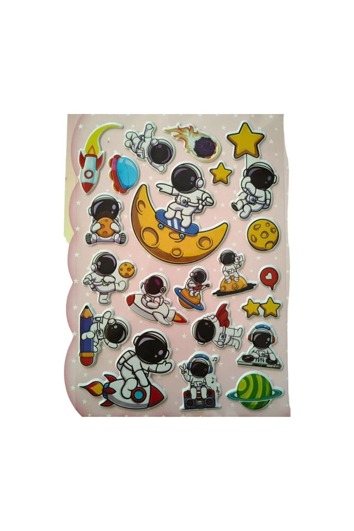 20 X13cm Orta Boy space uzay astronot Kabartmalı Puffy çocuk kız erkek etiket çıkartma sticker