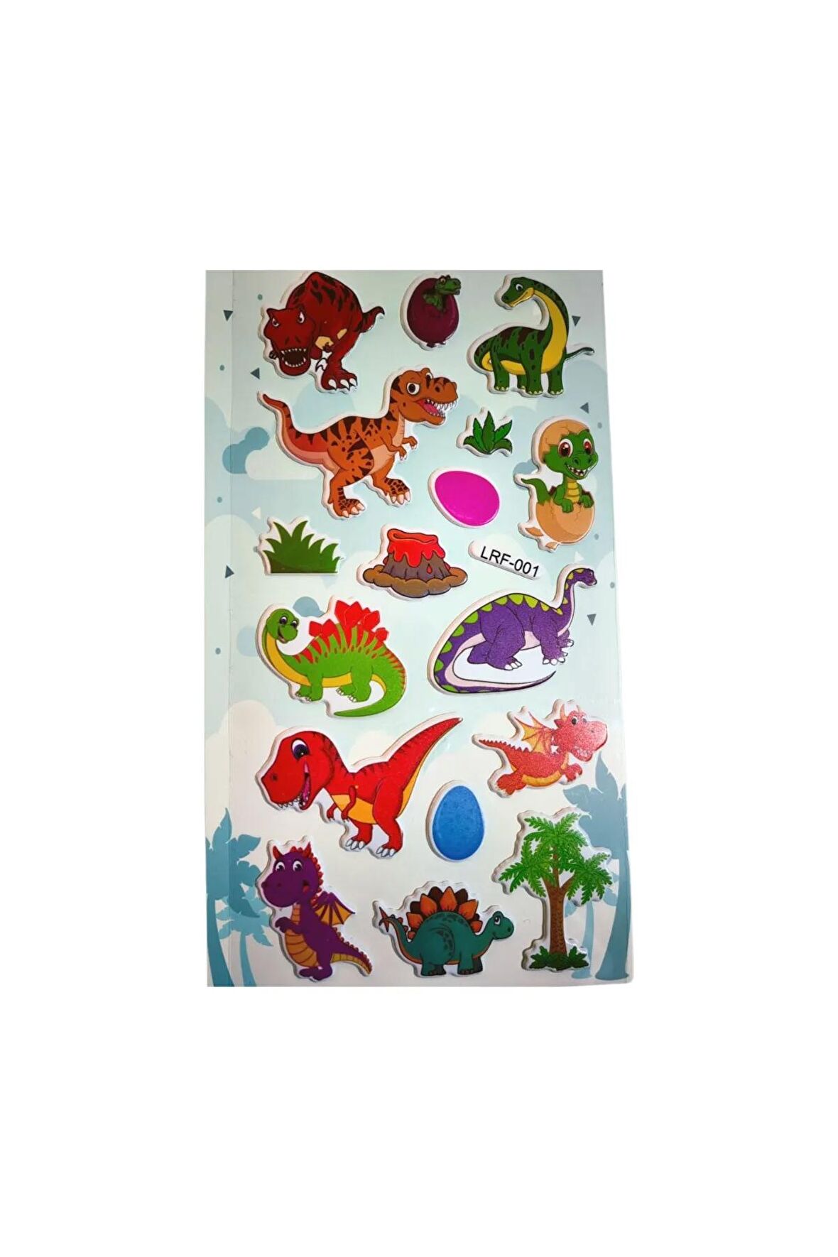 Kabartma Dinozor-6 puffy çocuk kız erkek defter tablet telefon dekoratif etiket çıkartma sticker