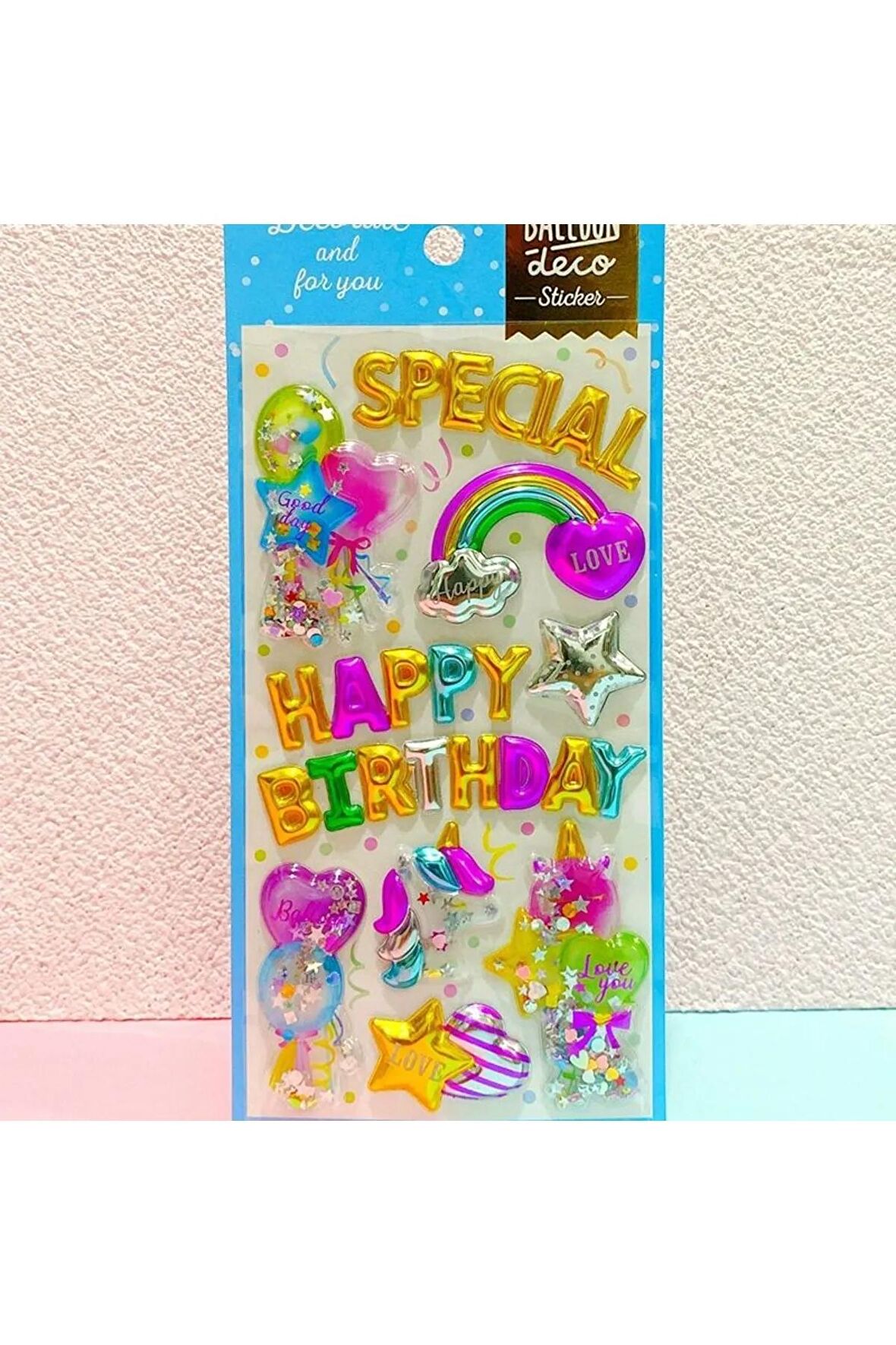 Party dekoratif doğum günü model-3 balon puffy  telefon PC çıkartma sticker