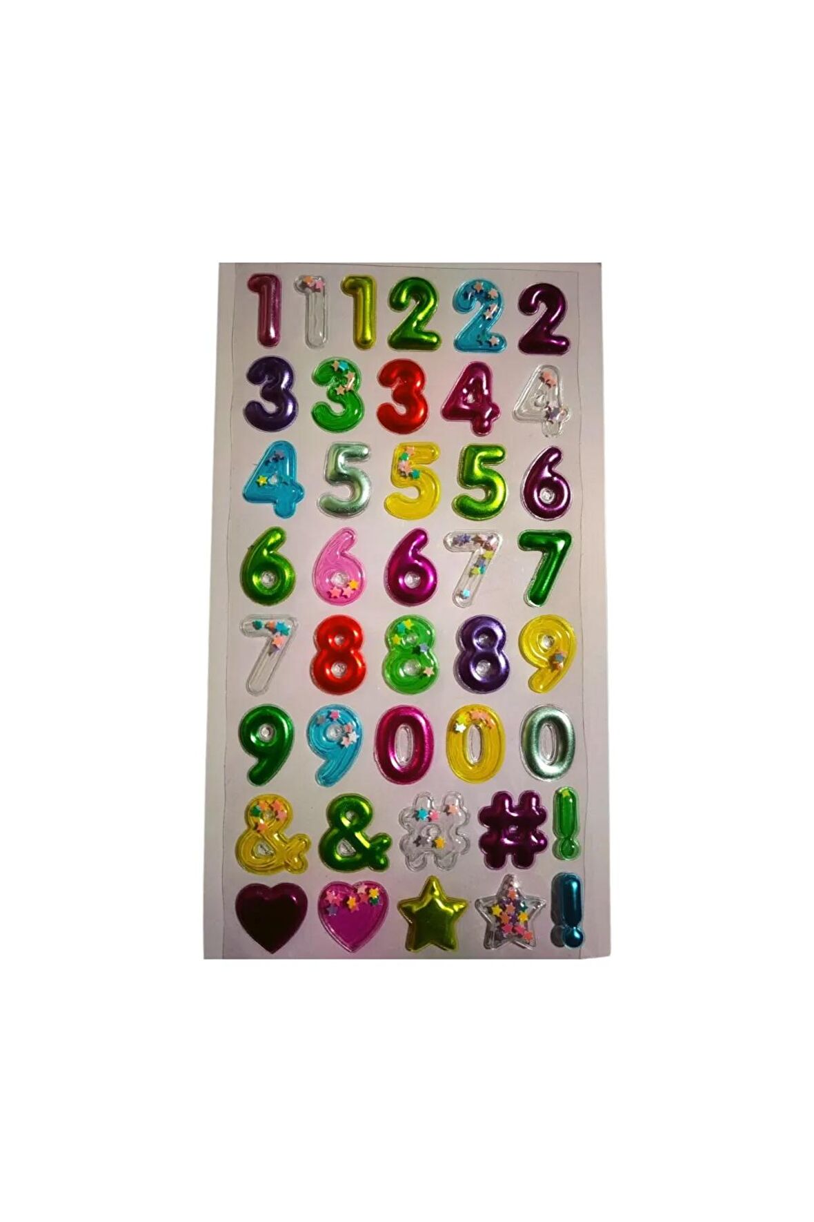 Balon 3d sticker puffy rakamlar sayılar etiket yapışkan