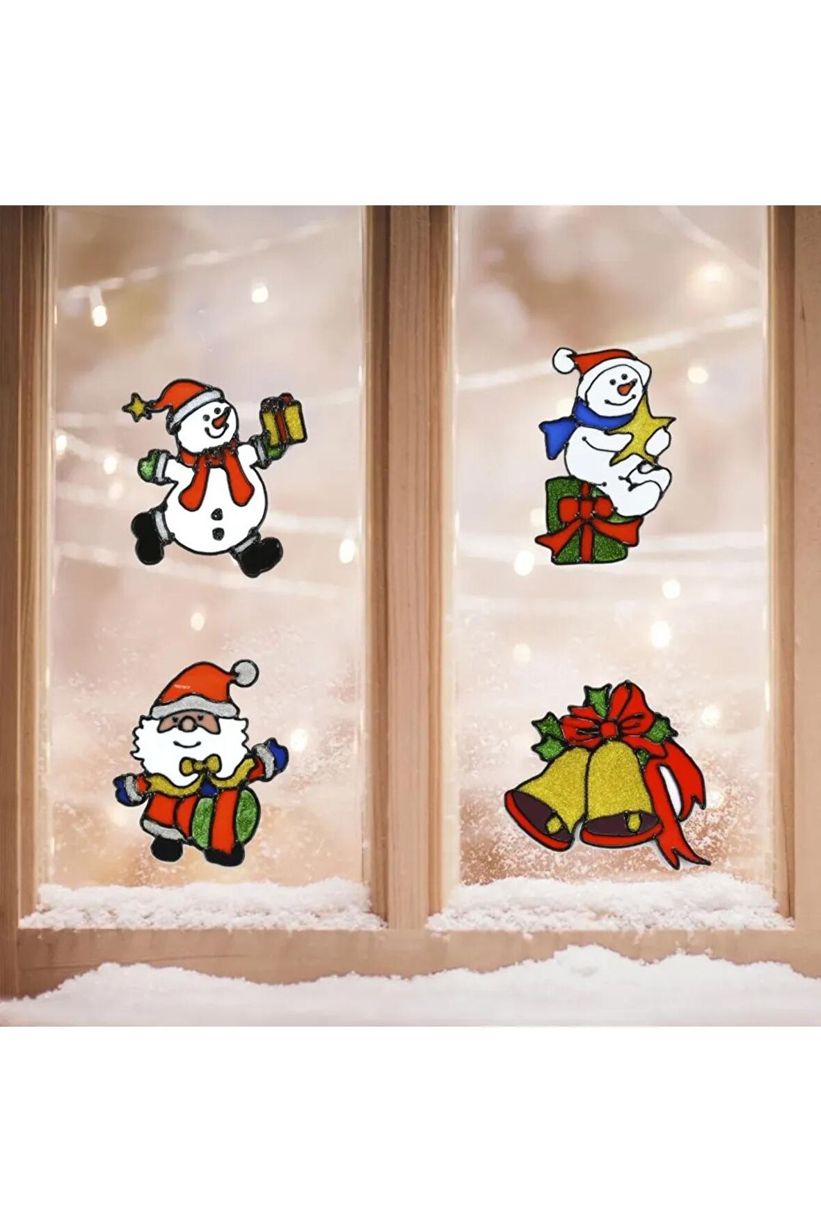 1 Adet Pencere yılbaşı parti dekor süs christmas kardan adam noel sticker etiket