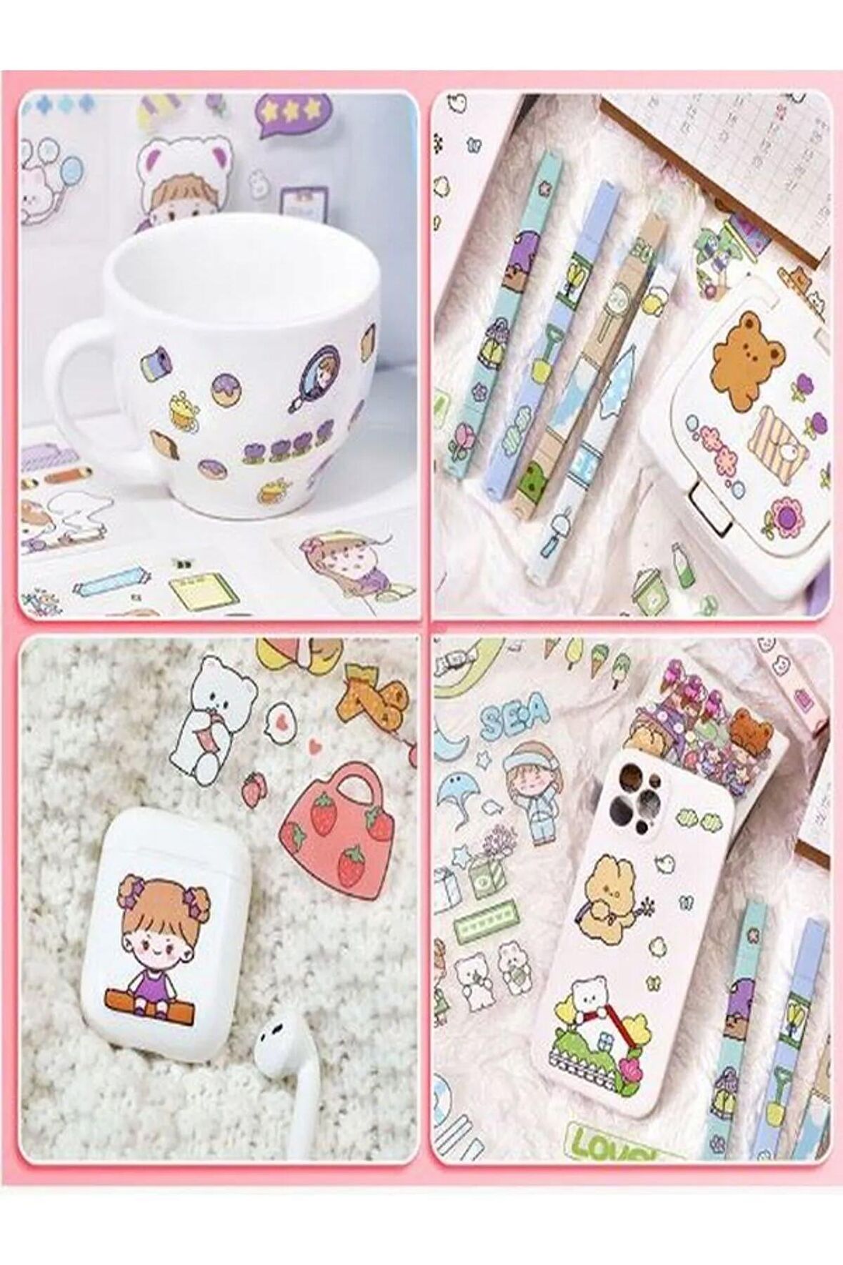 5 sayfa yeni nesil Renkli çocuk sticker bilgisayar matara telefon defter günlük çıkartma etiket