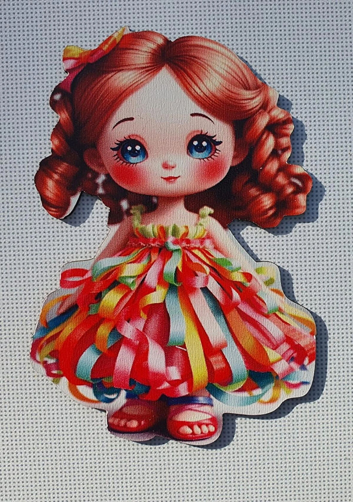 2 Adet 3D Görünümlü Kız Çocuk Magnet 6 x 9 cm