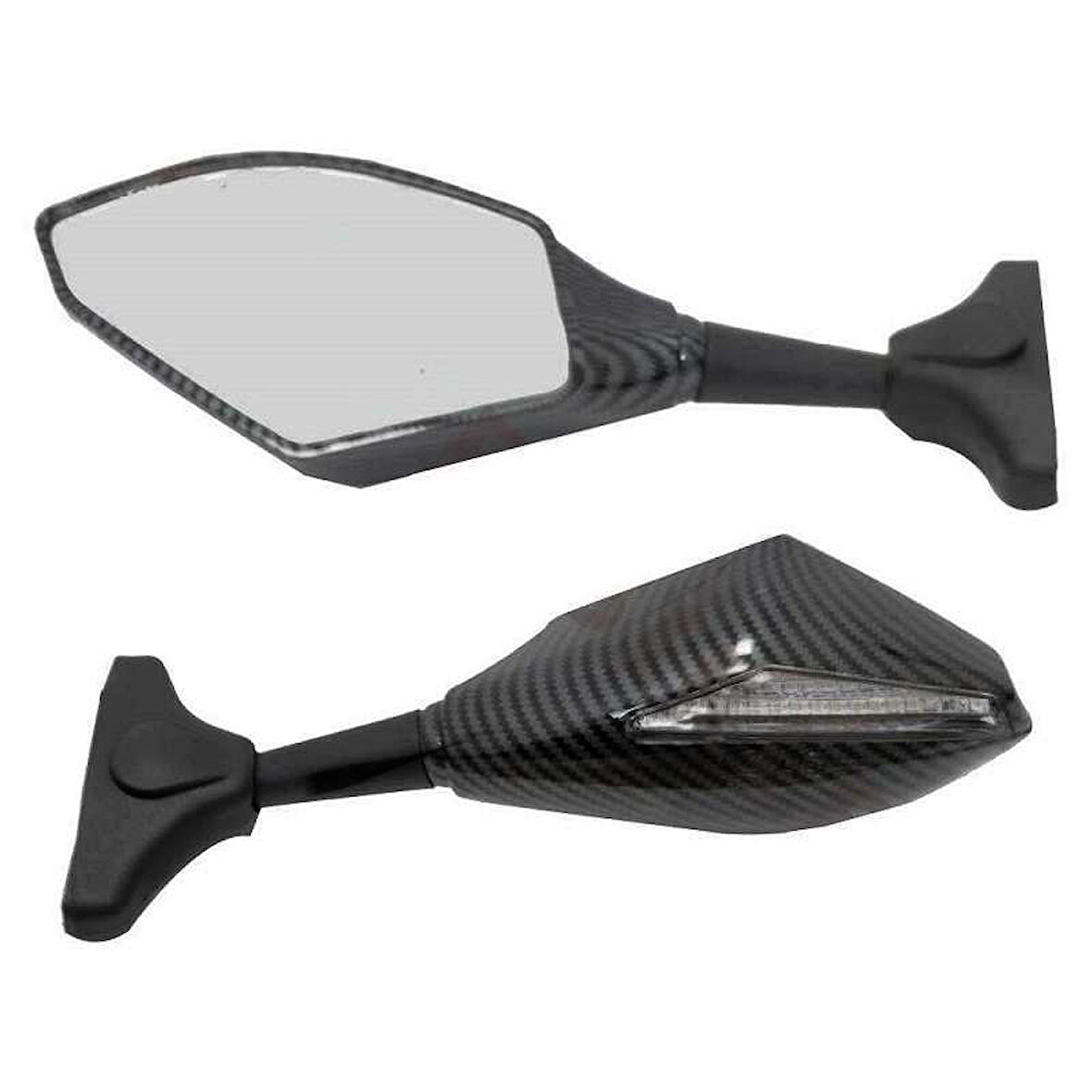 Motosiklet Universal Karbon Ayna Sinyalli