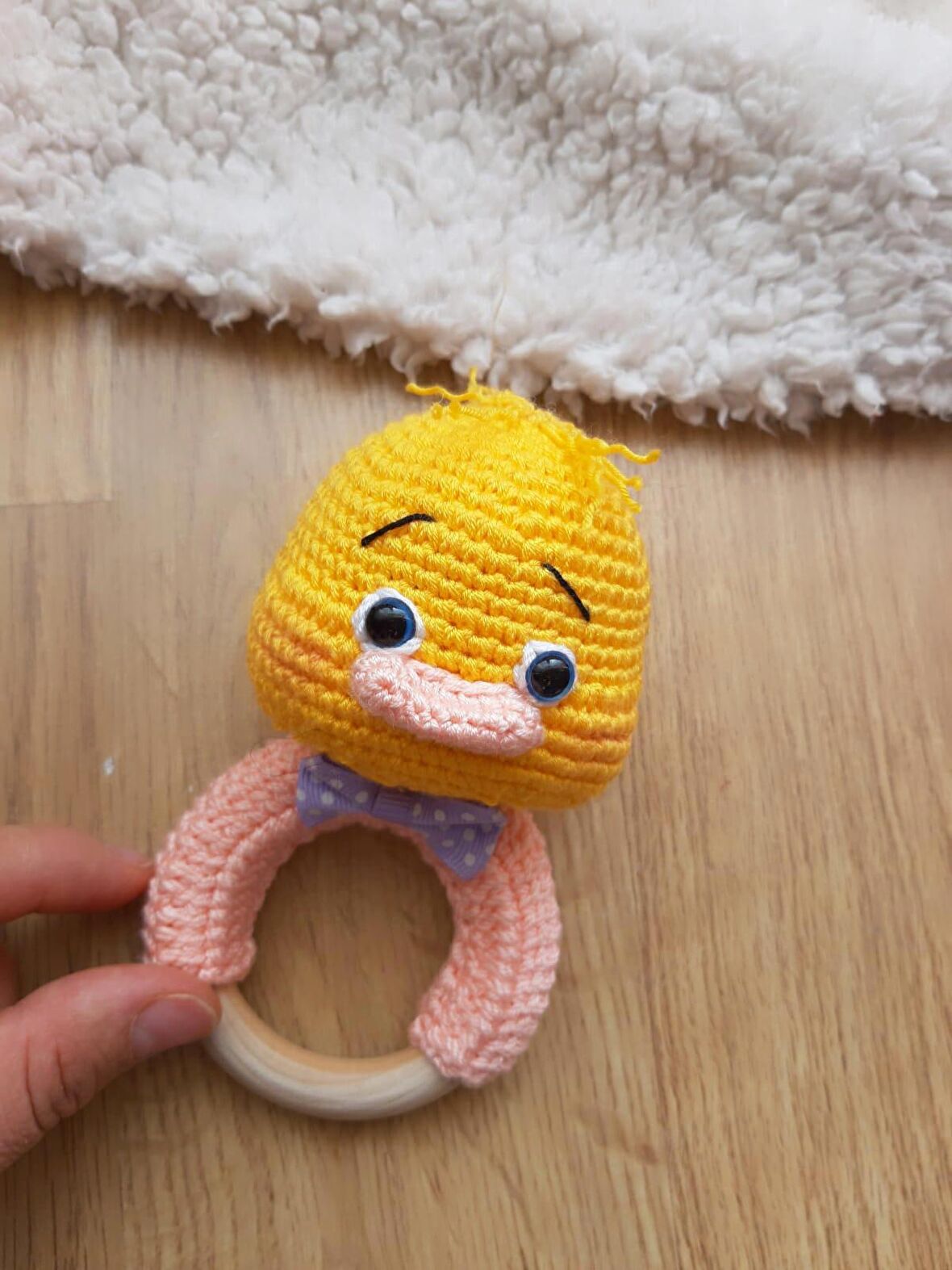 Amigurumi El Örgüsü sağlıklı Bebek Dişlik&Çıngırak