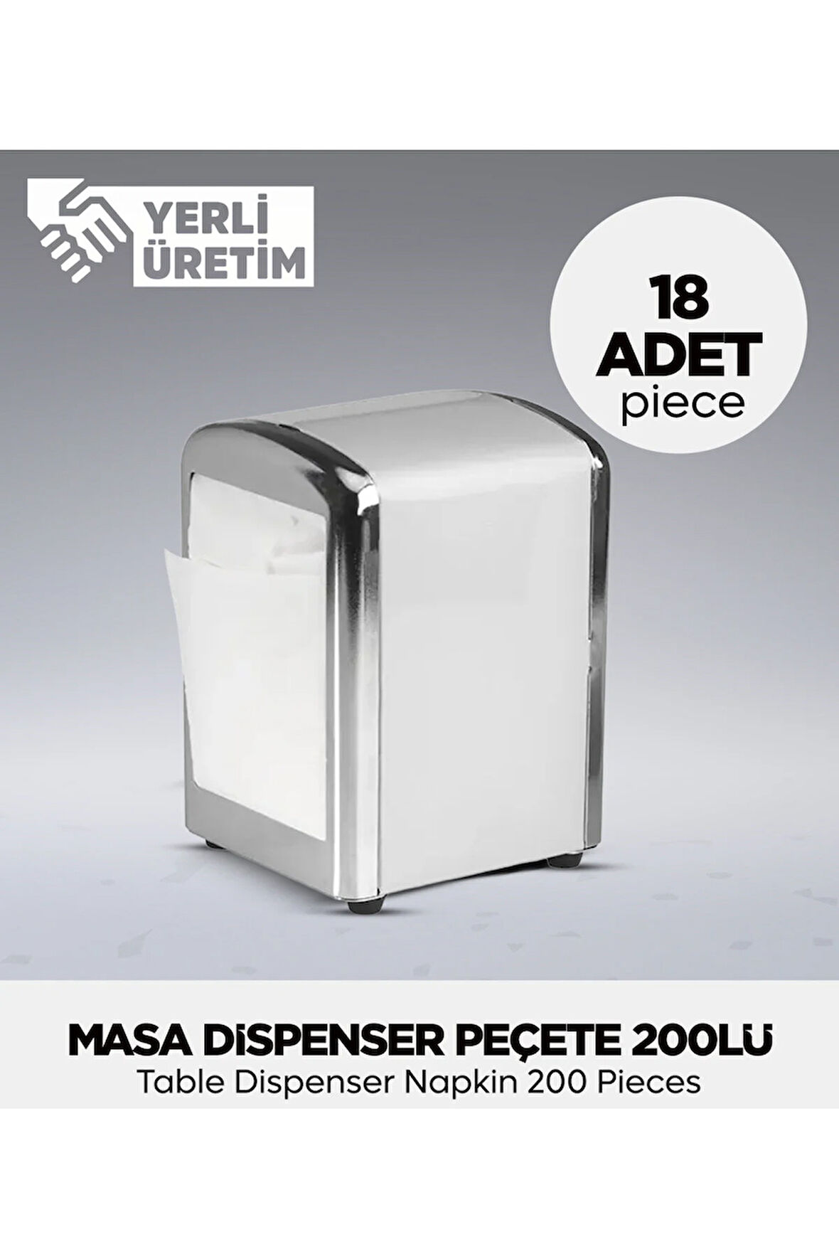 Masa Dispenser Peçete 200Lü - 18 Adet