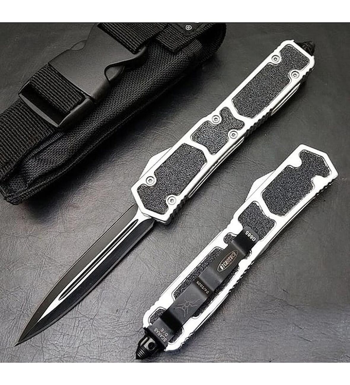 İçten çıkmalı otomatik microtech çakı 21 CM siyah gümüş