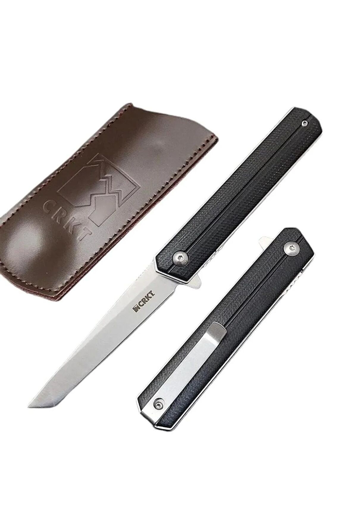 Crkt Marka Tanto Hakiki Deri Kılıflı Manuel Çakıı - 22 Cm