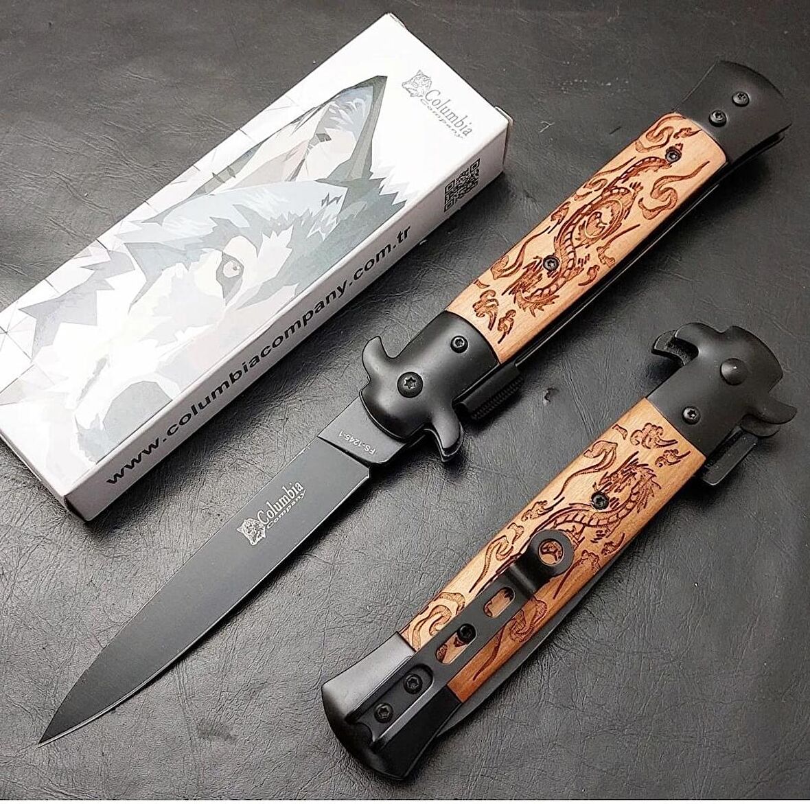 22 cm ahşap kabzeli manuel orjinal columbia bıçak