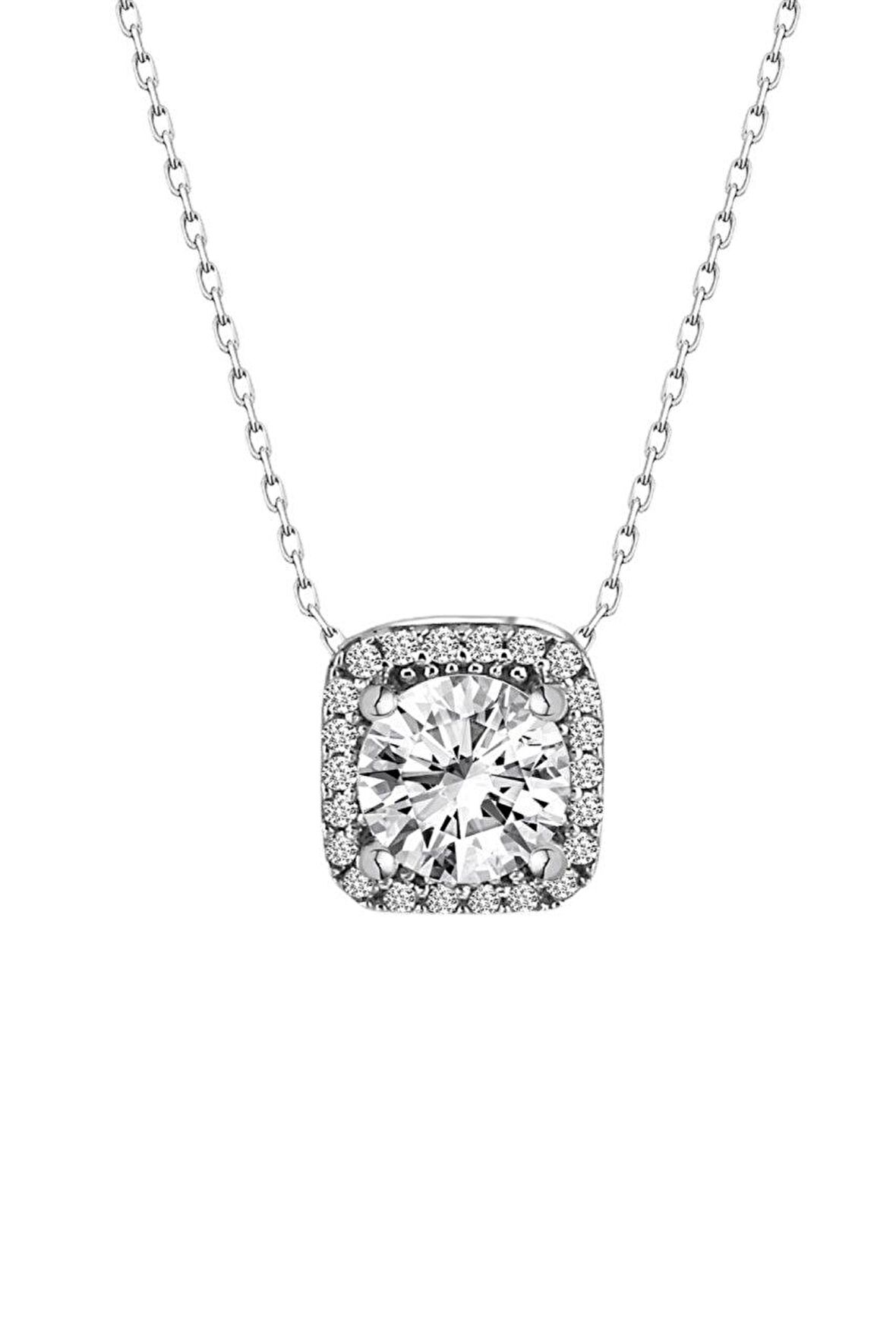 Sertifikalı Swarovski 3.00 Carat Tektaş 925 Gümüş Kolye