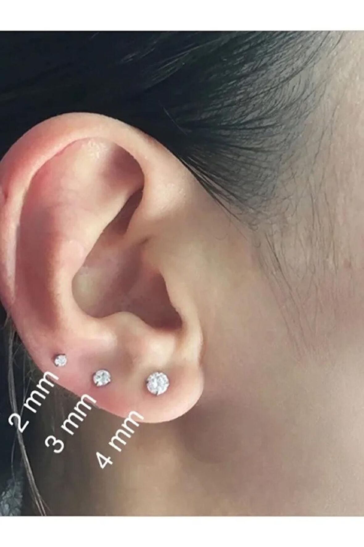 3'lü Cerrahi Çelik Tragus Helix Dudak Kıkırdak Piercing Küpe (Bar Uzunluğu Seçiniz)