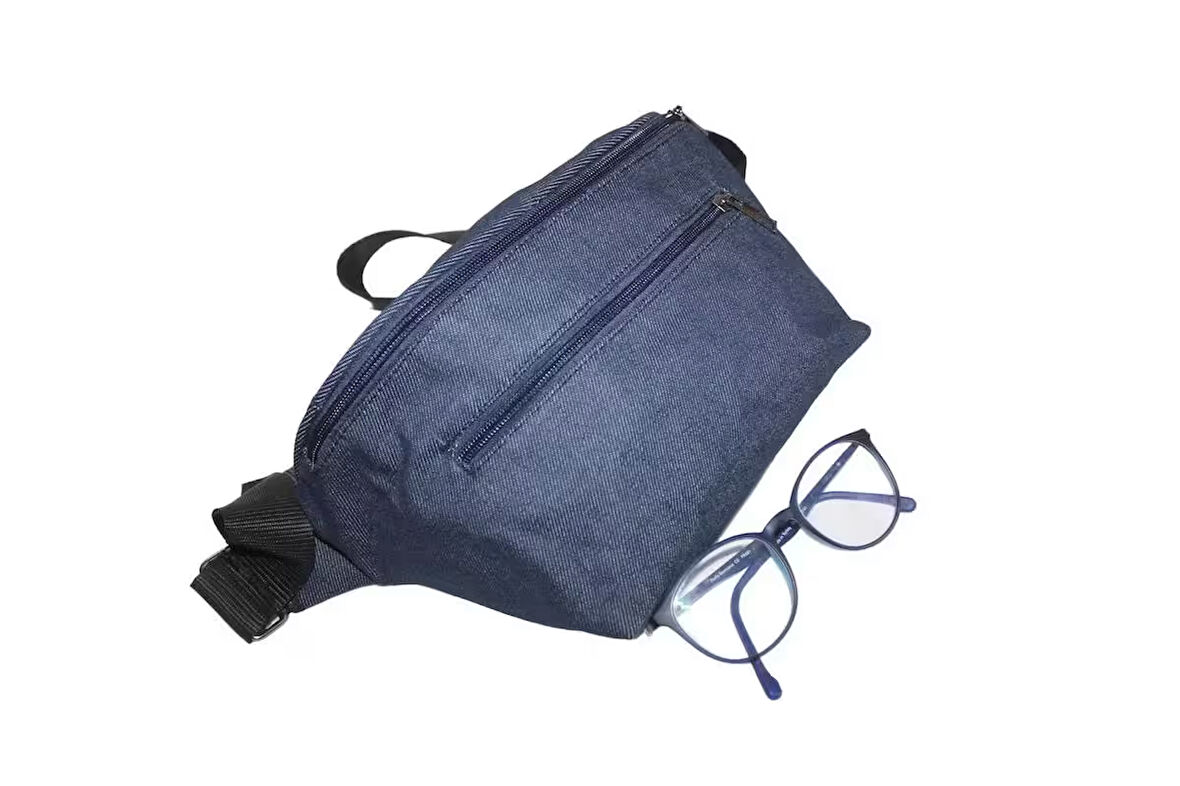 Mebes Kot Denim  Denim Bel Çantası Kadın Erkek Kullanımına uygun Lacivert  Renk Çntbelktlcvrt001 