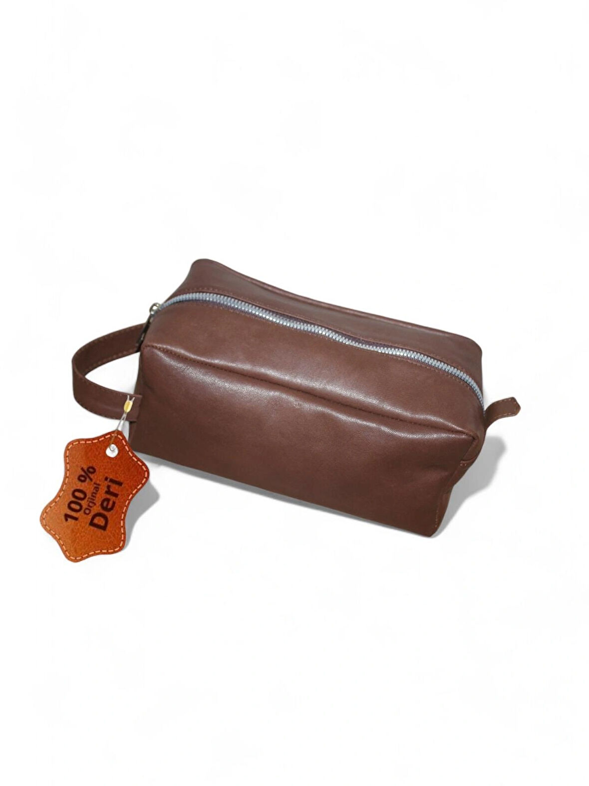 Hakiki Deri Kişisel Bakım,Seyahat ve  El Çantası Kahverengi 