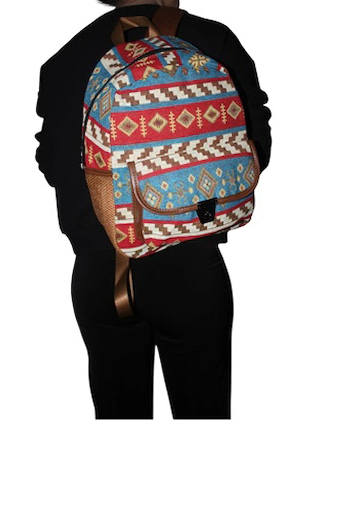 Otantik Desen Kadın Sırt Çantası Pamukkale Model PamukkaleÇantaM1