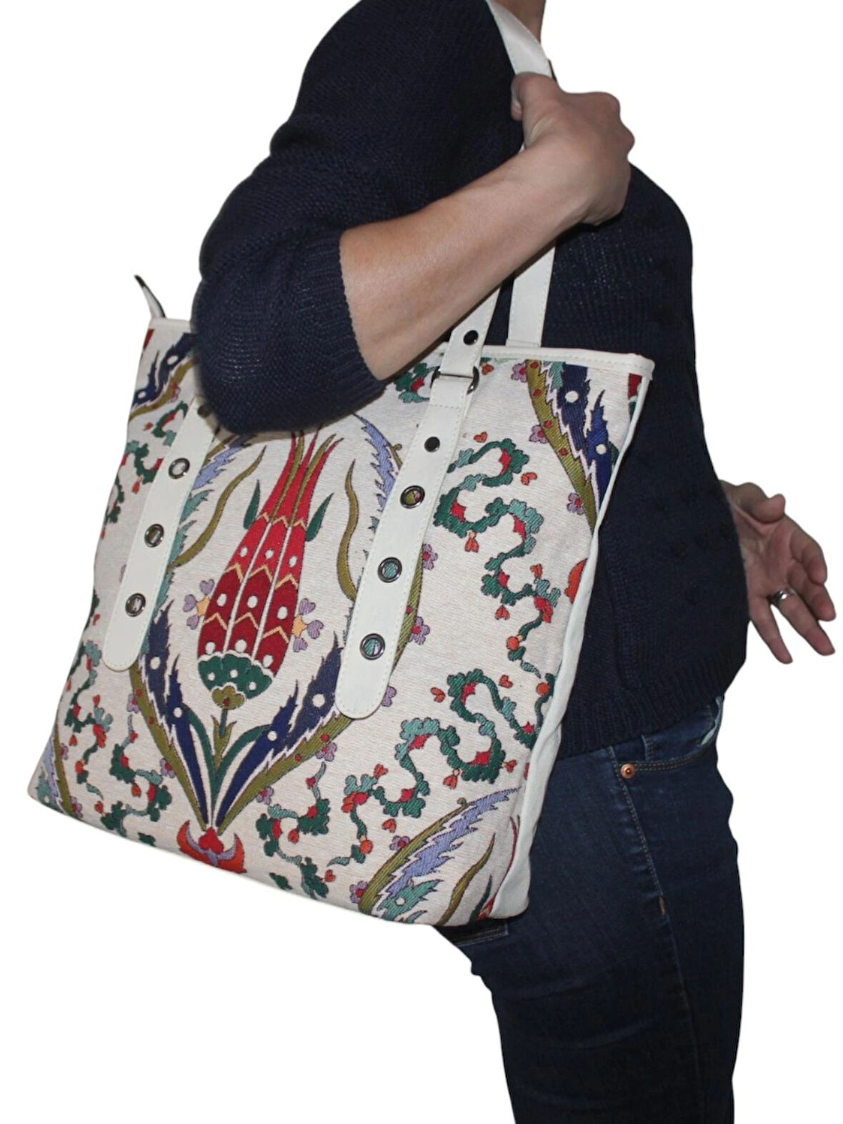 Otantik Desen Kadın Omuz Çantası İznik Model İznikÇantaM1