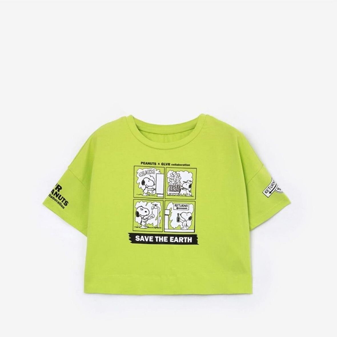 Save the Earth baskılı geniş kalıp unisex tişört