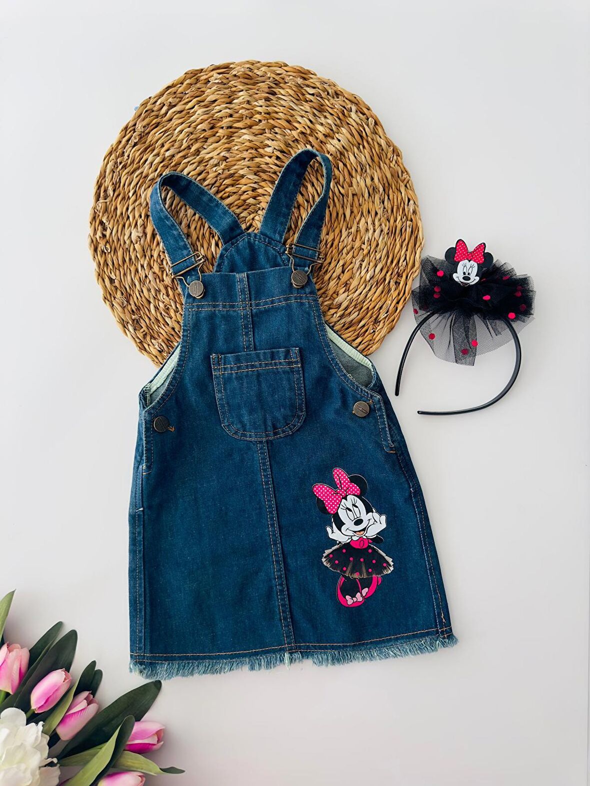 Miniğimin Cicileri Taçlı Mnn Kız Çocuk Kot Jile - Lacivert