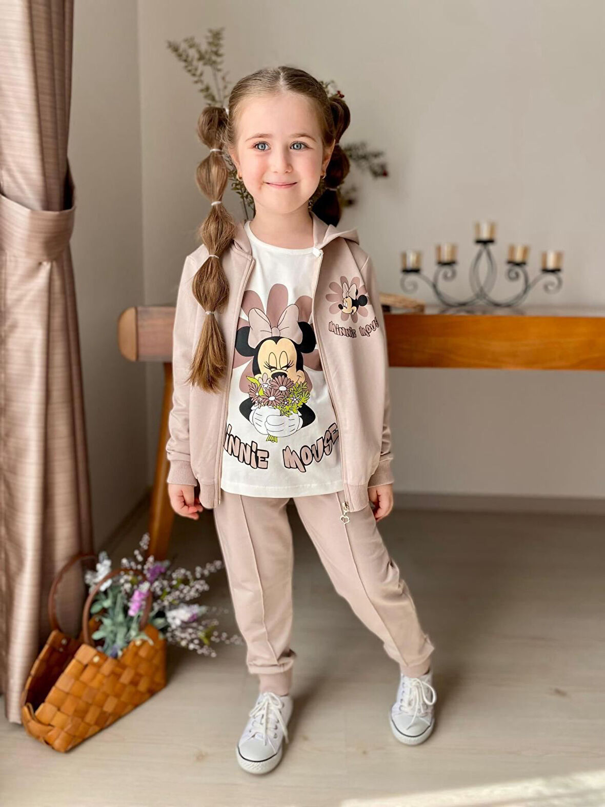 Miniğimin Cicileri Mnn Hırkalı 3 lü Kız Çocuk Takım - Bej