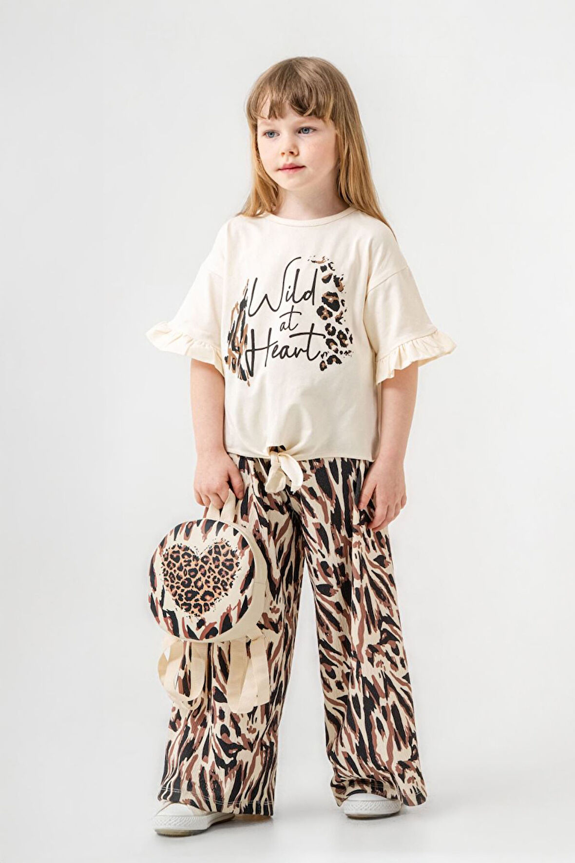 Miniğimin Cicileri Wild At Hard Karışık Desenli Kız Çocuk Çantalı 3 Lü Takım - Krem