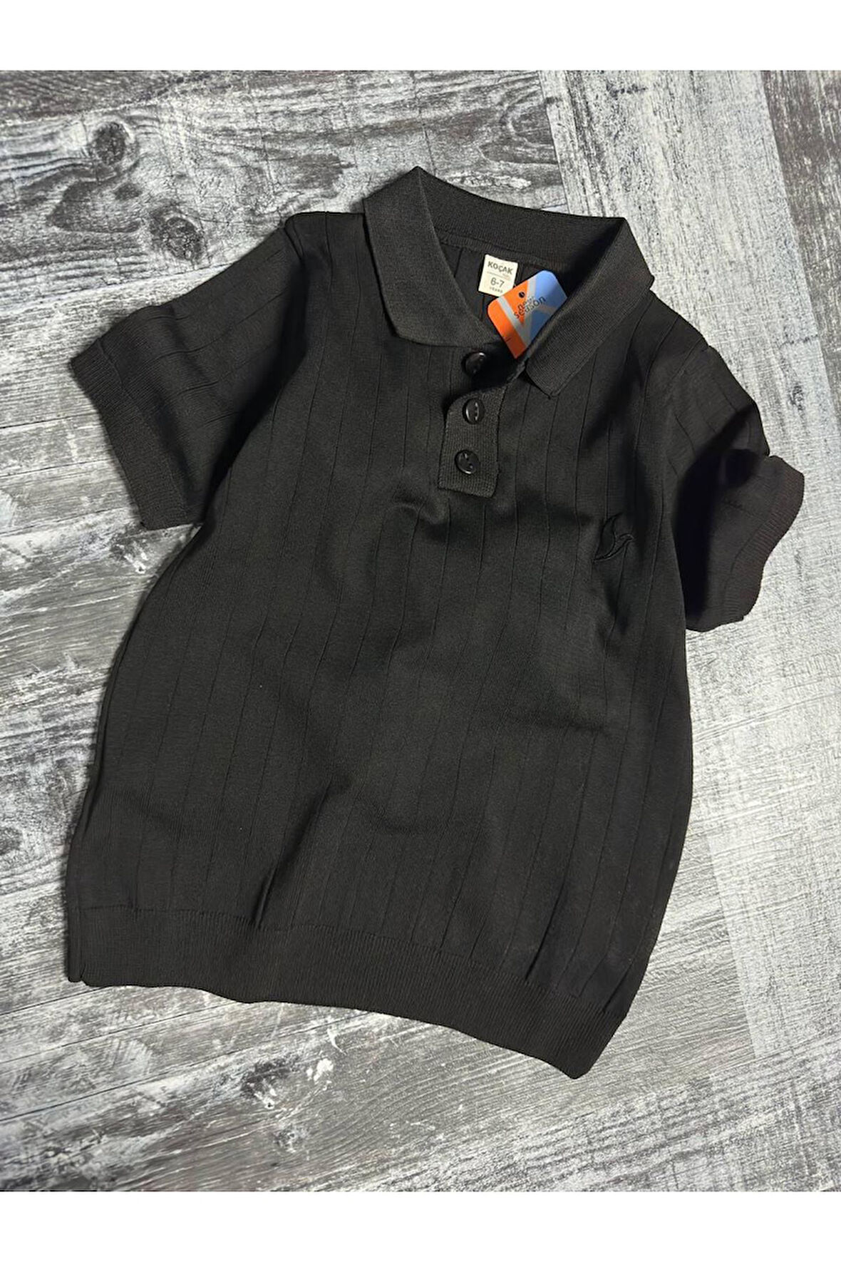 Miniğimin Cicileri Erkek Çocuk Triko Polo Yaka Tişört - Siyah