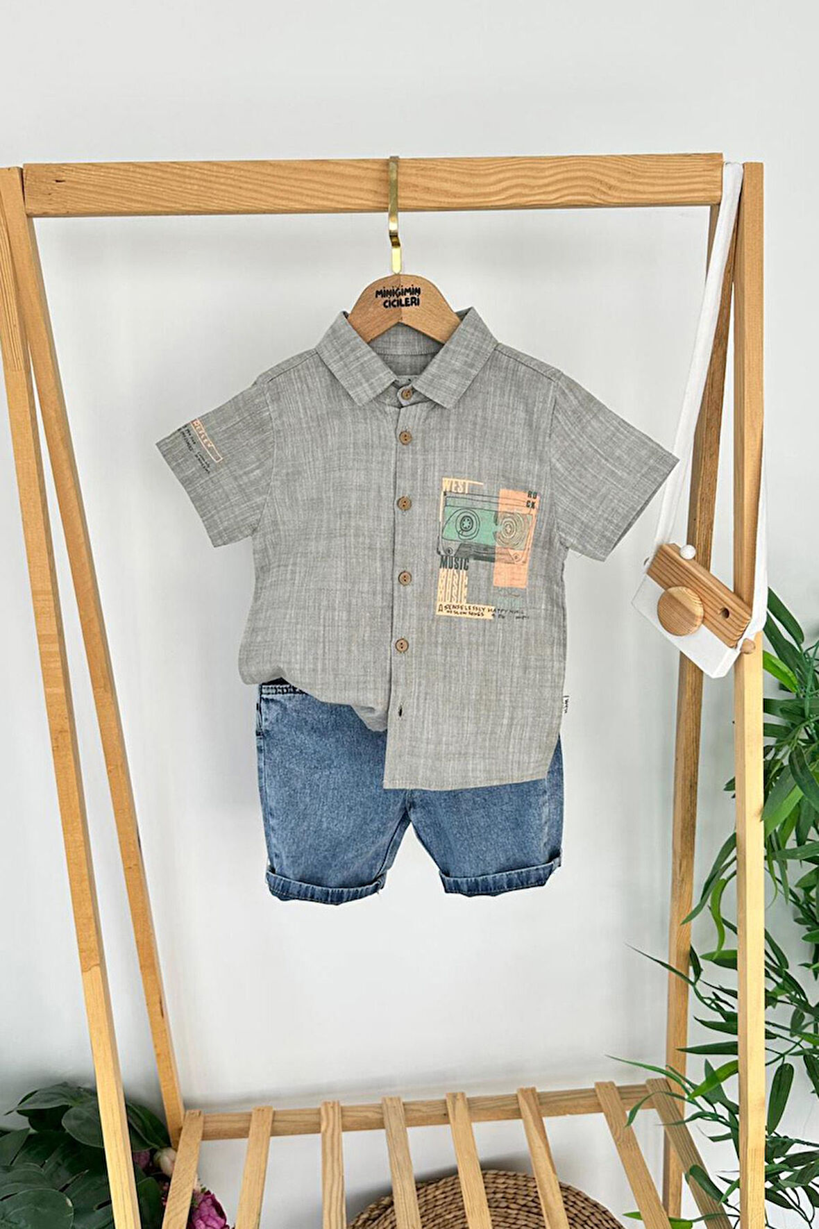 Miniğimin Cicileri West Tek kolu Baskılı Erkek Çocuk 2 li Takım - Mavi