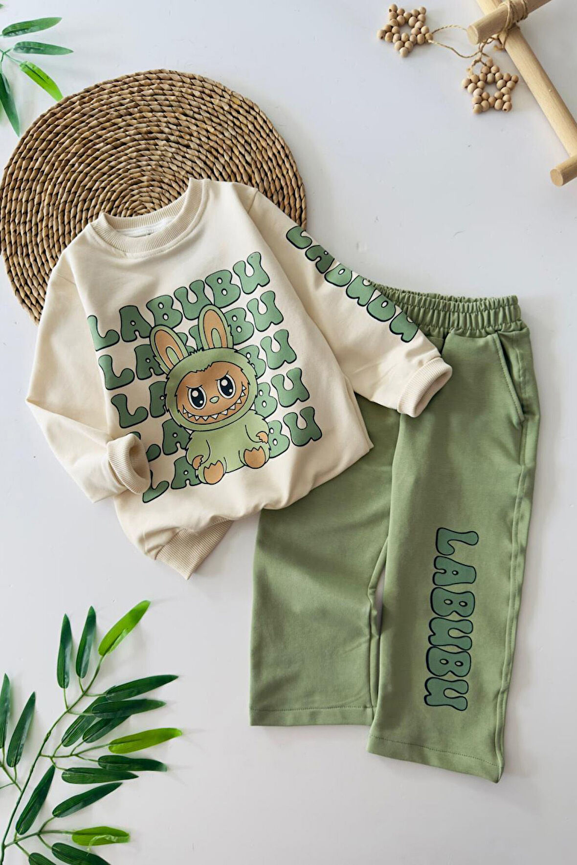 Miniğimin Cicileri Lbubu Detaylı Kız Çocuk 2 li Takım - Yeşil