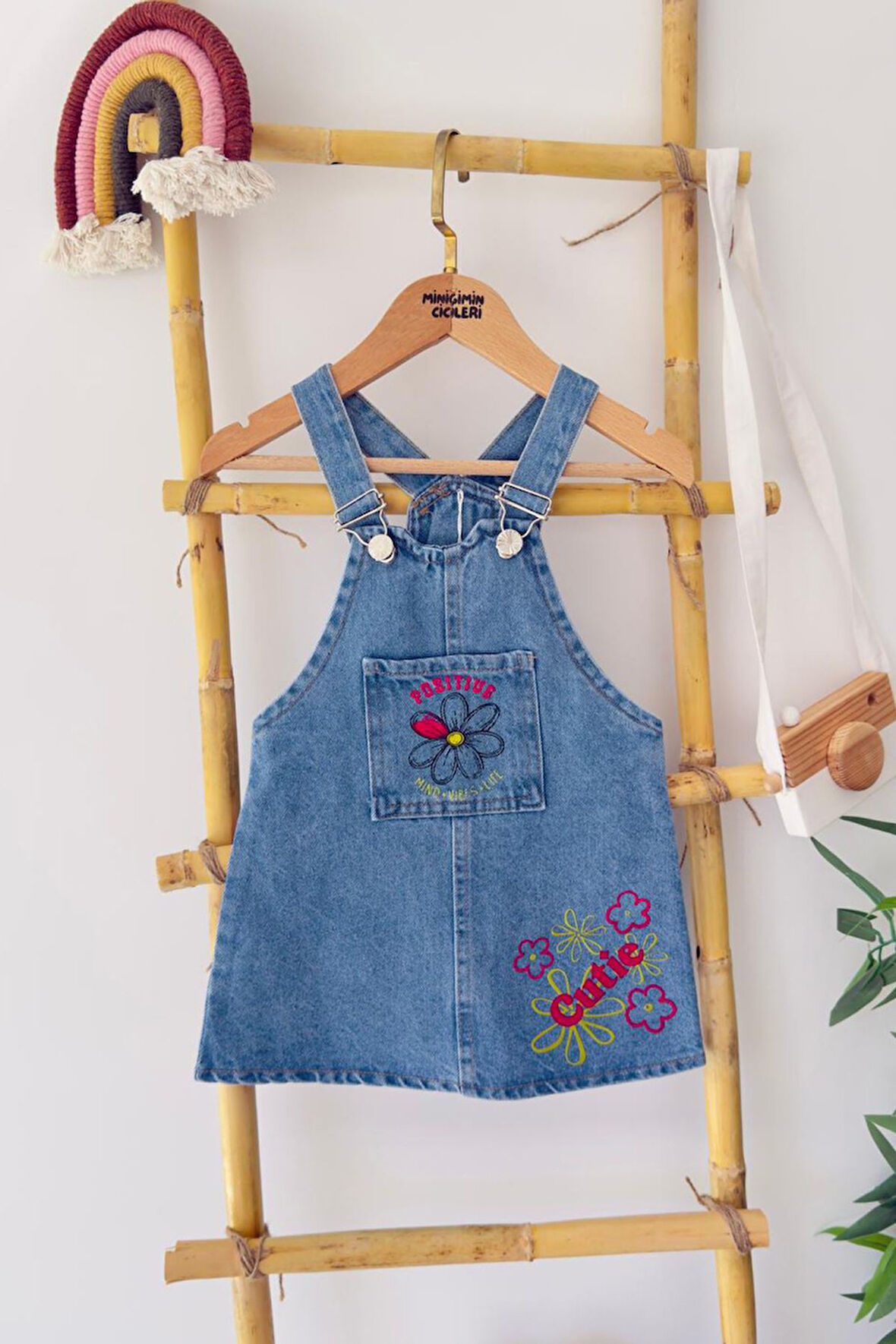 Miniğimin Cicileri Cutie Baskılı Kot Kız Çocuk Jile - Mavi