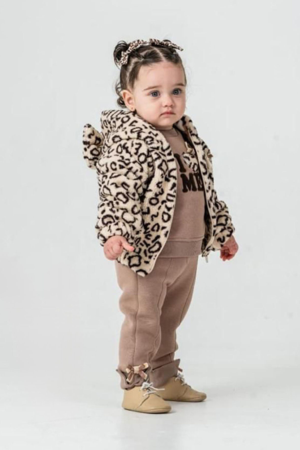 Miniğimin Cicileri Leopar Polar I ME işleme Fiyonk Detay - Kahve