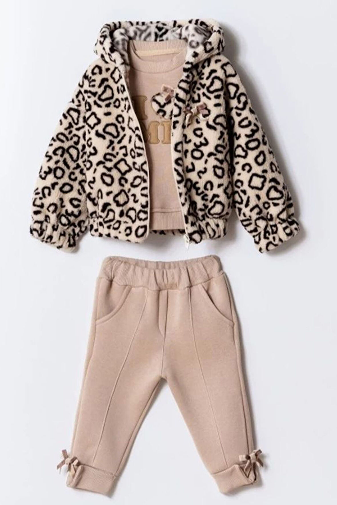 Miniğimin Cicileri Leopar Polar I ME işleme Fiyonk Detay - Bej