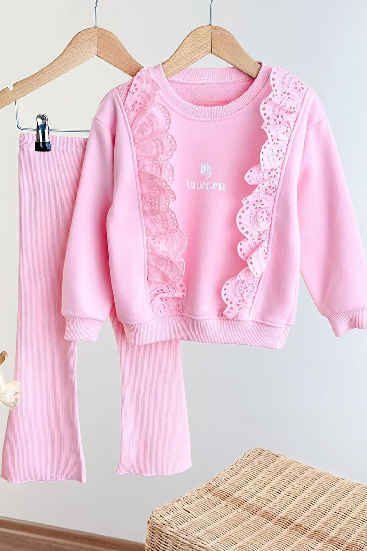 Miniğimin Cicileri Uncrn Fisto Detaylı Kız Çocuk 2 li Takım - Pembe