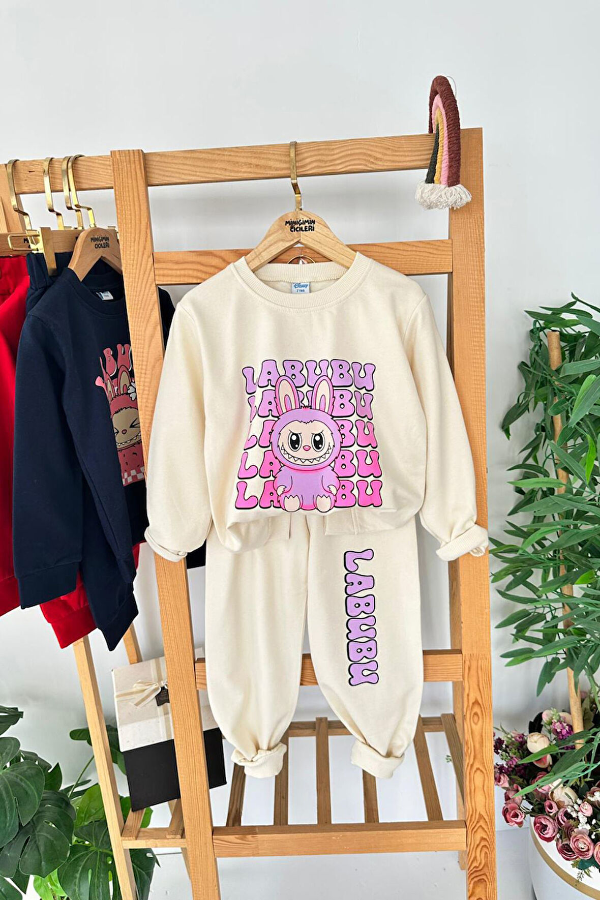 Miniğimin Cicileri Lbb Baskılı Kız Çocuk 2 li Takım - Krem