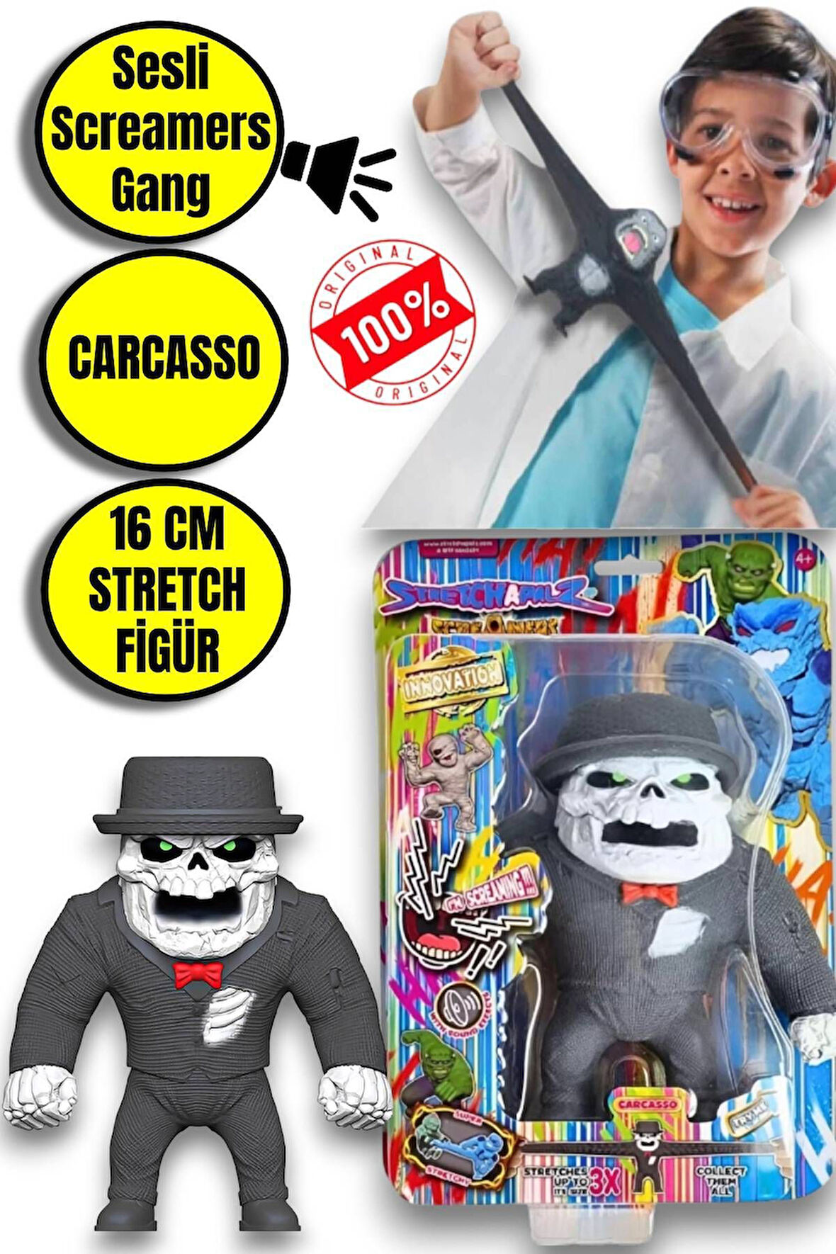 Monster Flex Uzayan Esnek Oyuncak Stretcheapalz Screamers Çete Serisi Tekli Figür @CARCASSO@16cm